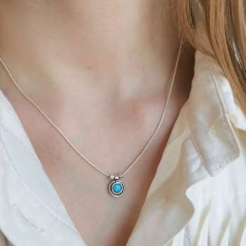 Серебряное колье с опалом иск. 01N426OP