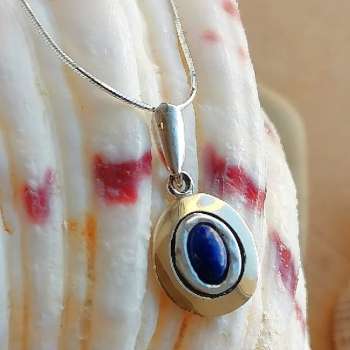 Серебряное колье с лазуритом и золотом MVN1423GLZ