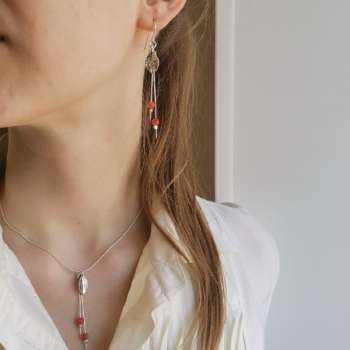 Серебряное колье с жадеитом 01N2066JD/1