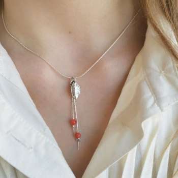 Серебряное колье с жадеитом 01N2066JD/1