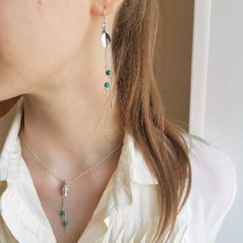 Серебряное колье с бирюзой 01N2066TQ