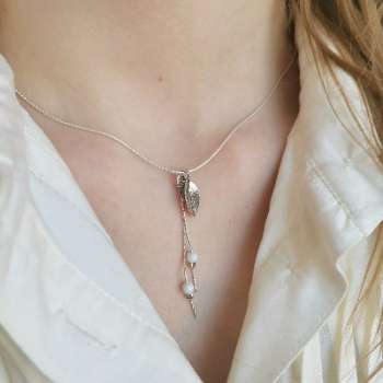 Серебряное колье с жадеитом 01N2066JD/2