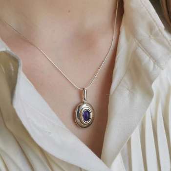 Серебряное колье с аметистом и золотом MVN1731GAM