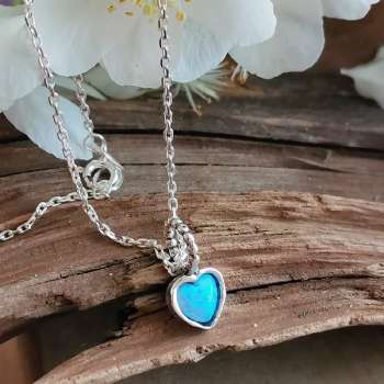 Серебряное колье с опалом иск. 01N118OP