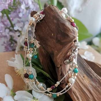 Серебряный браслет с жемчугом и голдфилд Y01B765PL