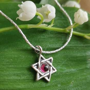 Серебряное колье с гранатом 01N2278GR