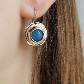 Серебряные серьги с халцедоном и золотом MVE1103GHL/1
