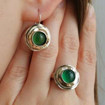 Серебряное кольцо с халцедоном и золотом MVR1103GHL