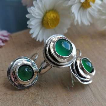 Серебряное кольцо с халцедоном и золотом MVR1103GHL