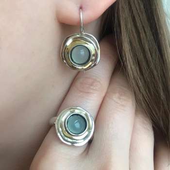 Серебряное кольцо с халцедоном и золотом MVR1103GHL