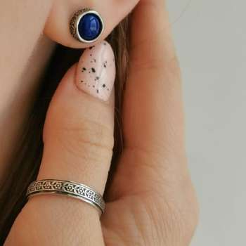 Серебряные серьги с лазуритом DE001LZ