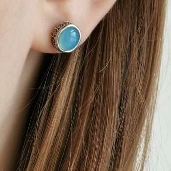 Серебряные серьги с халцедоном DE001HL/1