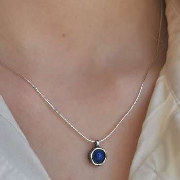 Серебряное колье с лазуритом DN001LZ