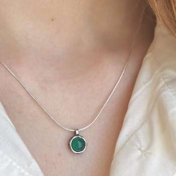 Серебряное колье с халцедоном DN001HL