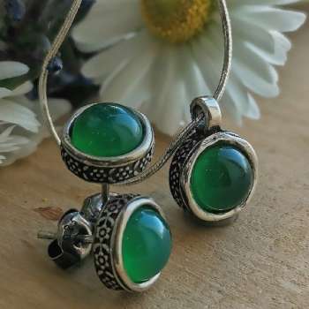 Серебряное колье с халцедоном DN001HL
