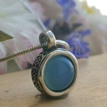 Серебряное колье с халцедоном DN001HL/1
