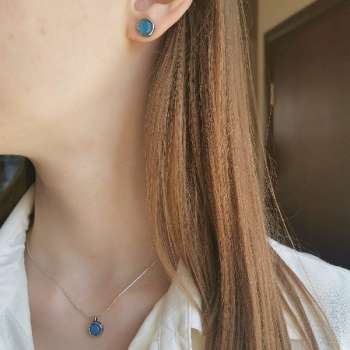 Серебряное колье с халцедоном DN001HL/1