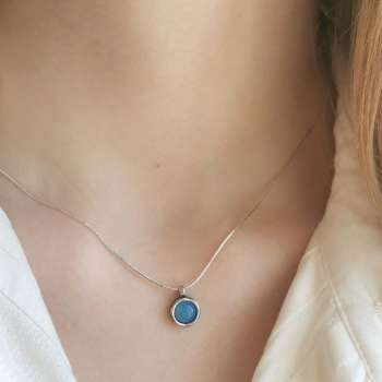 Серебряное колье с халцедоном DN001HL/1