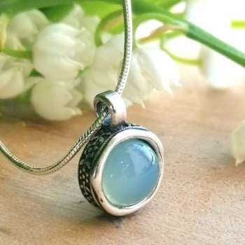 Серебряное колье с халцедоном DN001HL/2