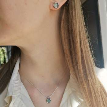 Серебряное колье с халцедоном DN001HL/2