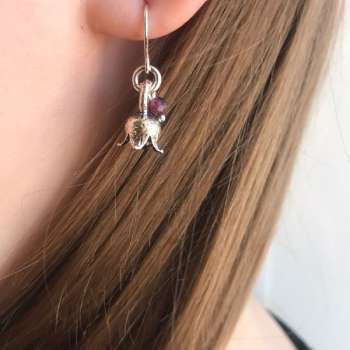 Серебряные серьги с гранатом 01E1391GR