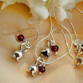 Серебряные серьги с гранатом 01E1391GR