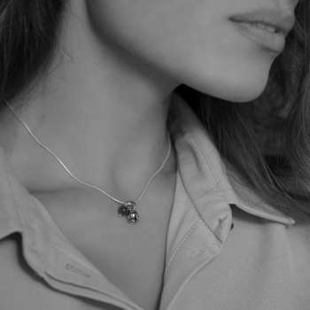 Серебряные серьги с гранатом 01E1391GR