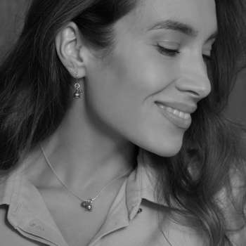 Серебряные серьги с гранатом 01E1391GR