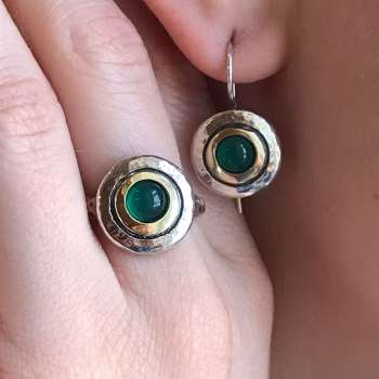 Серебряное кольцо с халцедоном и золотом MVR1408GHL