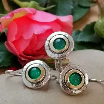 Серебряное кольцо с халцедоном и золотом MVR1408GHL