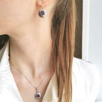 Серебряное колье с аметистом MVN1408AM