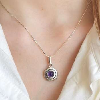 Серебряное колье с аметистом MVN1408AM