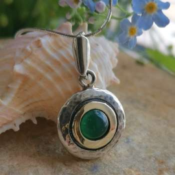 Серебряное колье с халцедоном и золотом MVN1408GHL