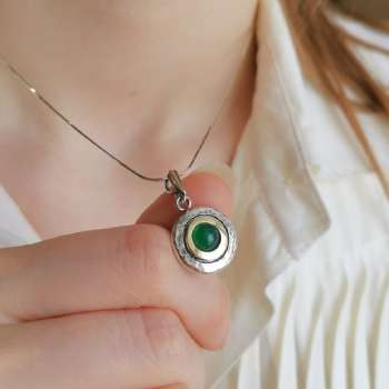 Серебряное колье с халцедоном и золотом MVN1408GHL