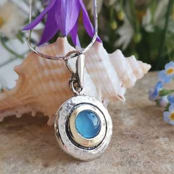 Серебряное колье с халцедоном и золотом MVN1408GHL/1