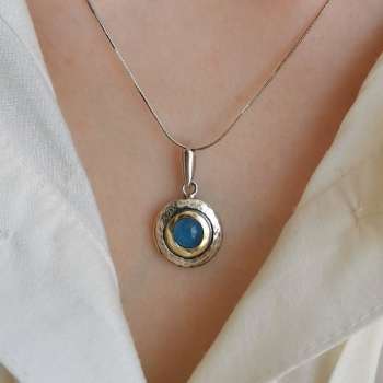 Серебряное колье с халцедоном и золотом MVN1408GHL/1