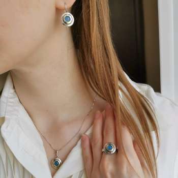Серебряное колье с халцедоном и золотом MVN1408GHL/1