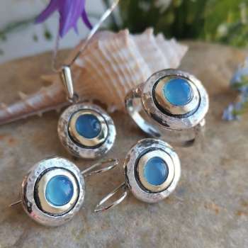 Серебряное колье с халцедоном и золотом MVN1408GHL/1