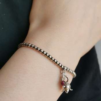 Серебряный браслет с гранатом 01B1481GR