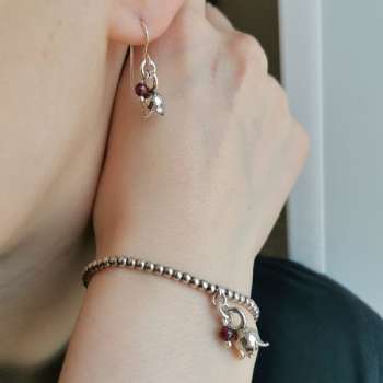Серебряный браслет с гранатом 01B1481GR