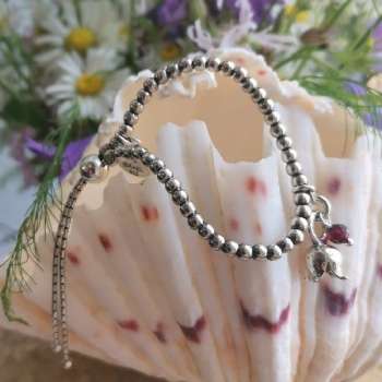 Серебряный браслет с гранатом 01B1481GR