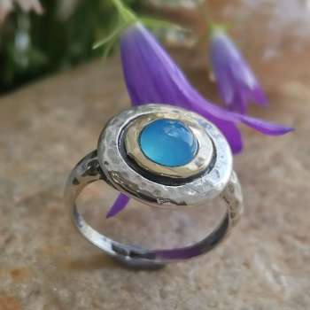 Серебряное кольцо с халцедоном и золотом MVR1408GHL/1