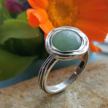 Серебряное кольцо с авантюрином 01R762AV