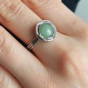 Серебряное кольцо с авантюрином 01R762AV