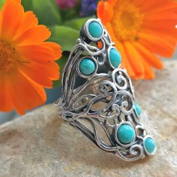 Серебряное кольцо с амазонитом 01R2785AZ