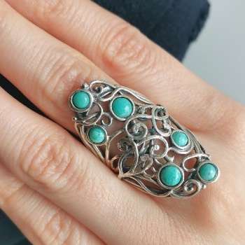 Серебряное кольцо с амазонитом 01R2785AZ