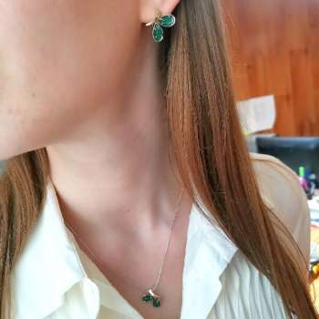 Серебряное колье с халцедоном и золотом MVN1627GHL
