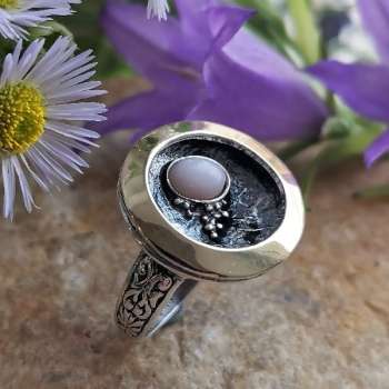 Серебряное кольцо с опалом и золотом MVR1595GOP/1