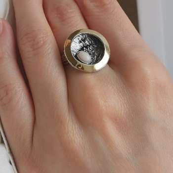 Серебряное кольцо с опалом и золотом MVR1595GOP/1