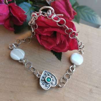 Серебряный браслет с бирюзой 01B1396TQ